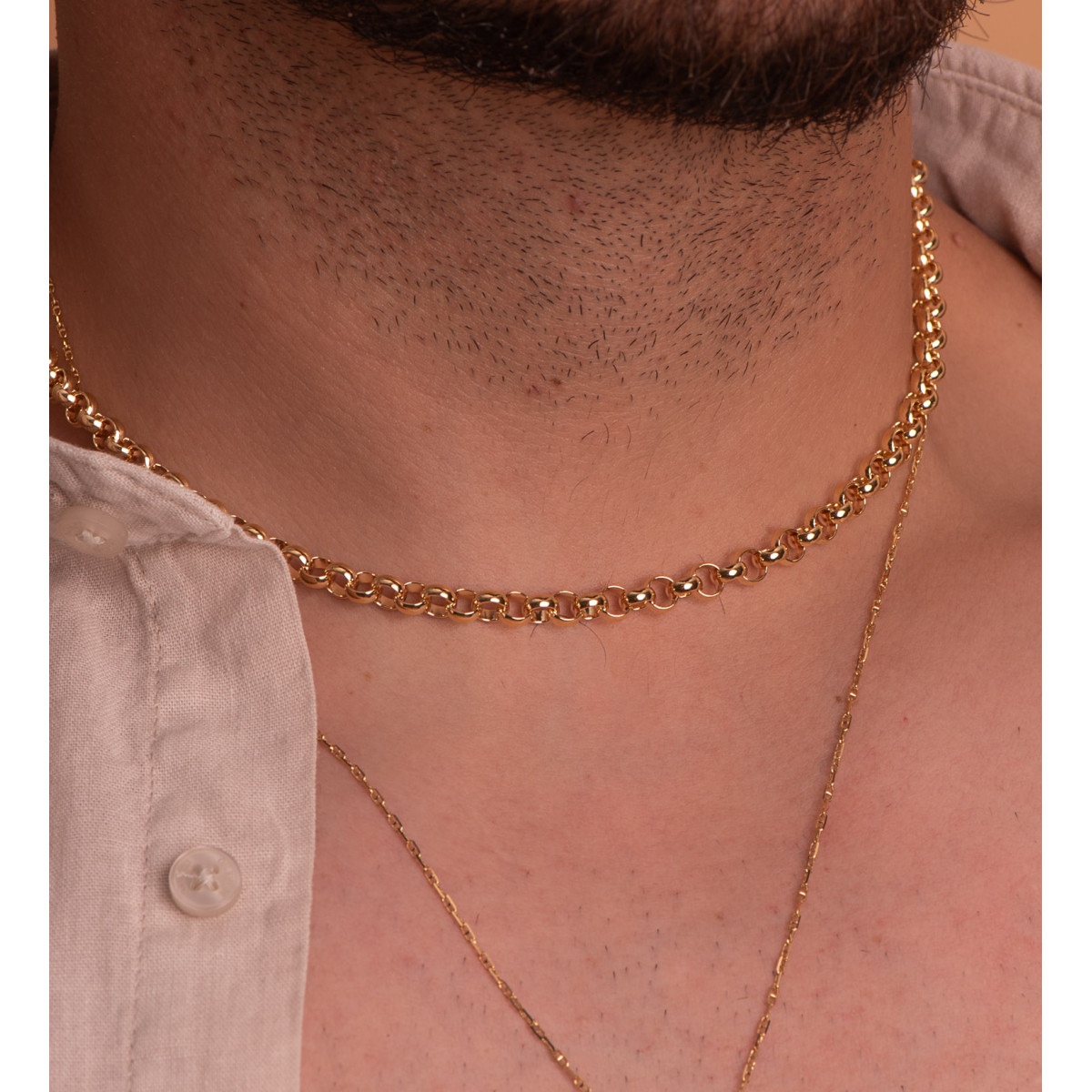 18K CADENA ORO AMARILLO ROLO HUECA 45CM 5.5 MM