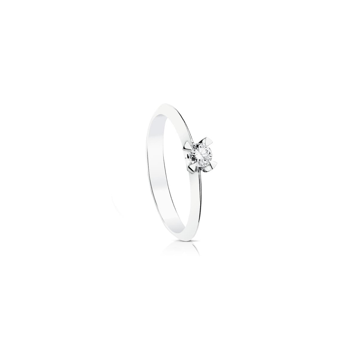 18K SOLITARIO DIAMANTE NATURAL TALLA BRILLANTE ORO BLANCO 0,150 QTS. SI-H