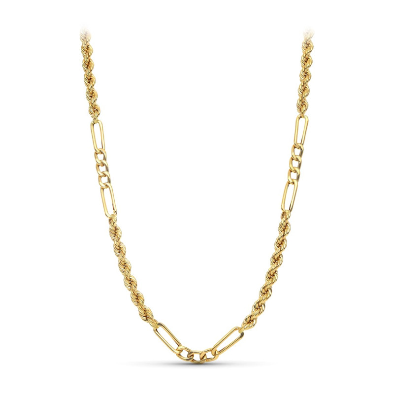 18K CORDON ORO AMARILLO SALOMONICO COMBINADO 50CM
