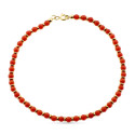 18K PULSERA ORO AMARILLO CORAL FINO CERDEÑA Y ANILLAS ORO EN BRILLO 19CM