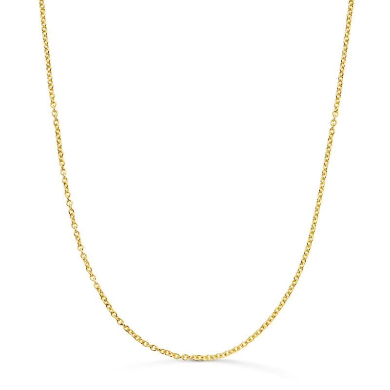 18K CADENA ORO AMARILLO ROLO MACIZA ANCHO: 1.5MM LARGO: 50CM
