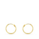 18K AROS HUECOS ORO AMARILLO MEDIA CAÑA LIGEROS.14X3 MM