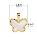 18K COLGANTE AMULETO ORO AMARILLO MARIPOSA NACAR 14X11 MM