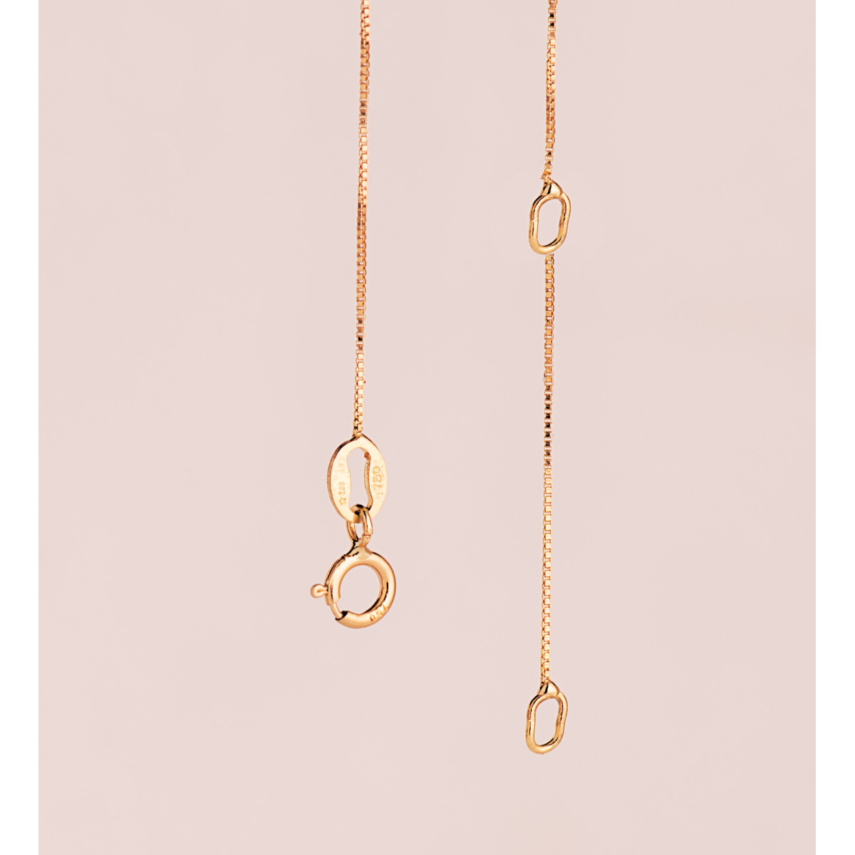 18K COLGANTE CON CADENA ORO AMARILLO ESMERALDA RECRISTALIZADA 7X5 MM 0,79 QT. CADENA 42-3 CM