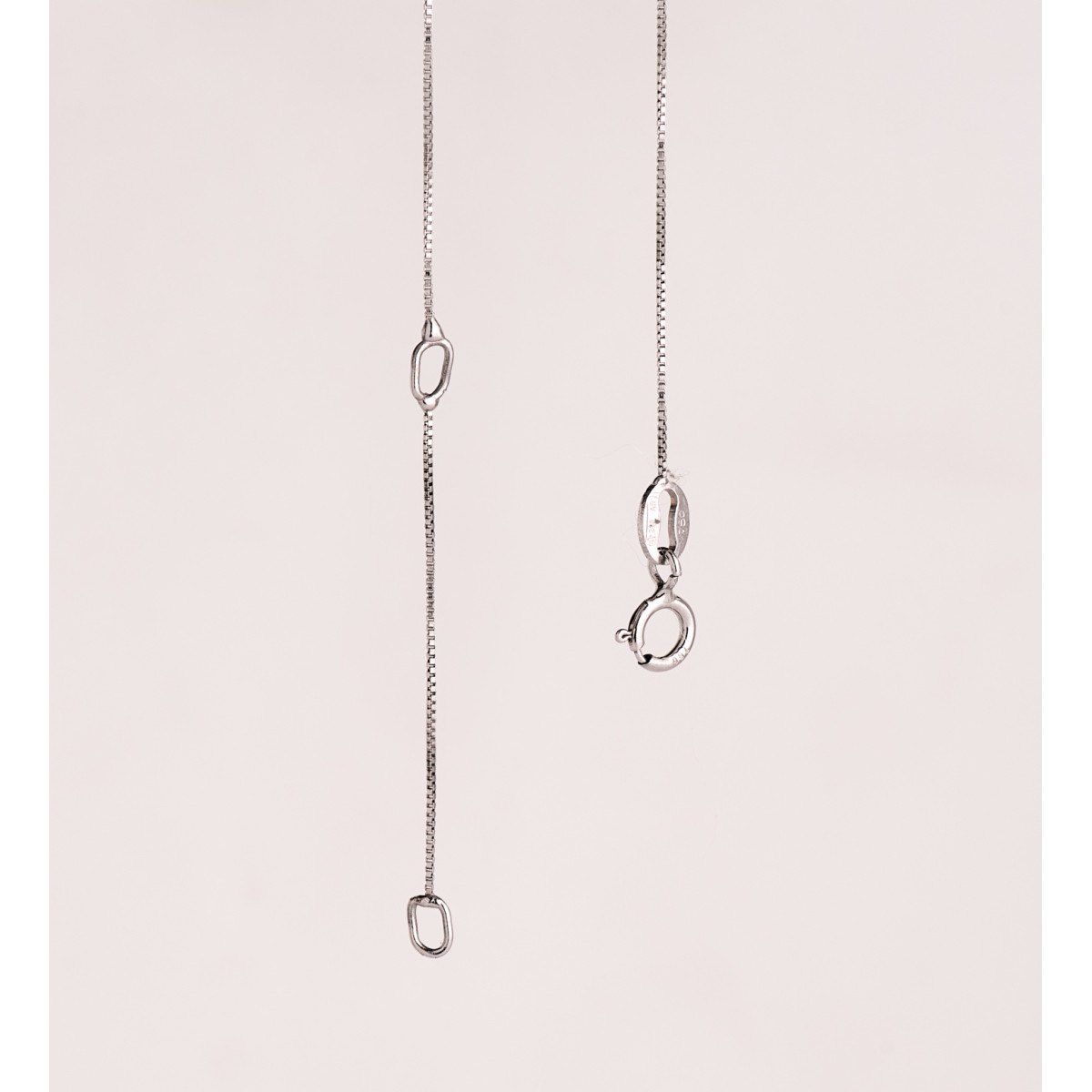 18K COLGANTE CON CADENA ORO BLANCO ESMERALDA RECRISTALIZADA 7X5 MM 0,79 QT. CADENA 42-3 CM