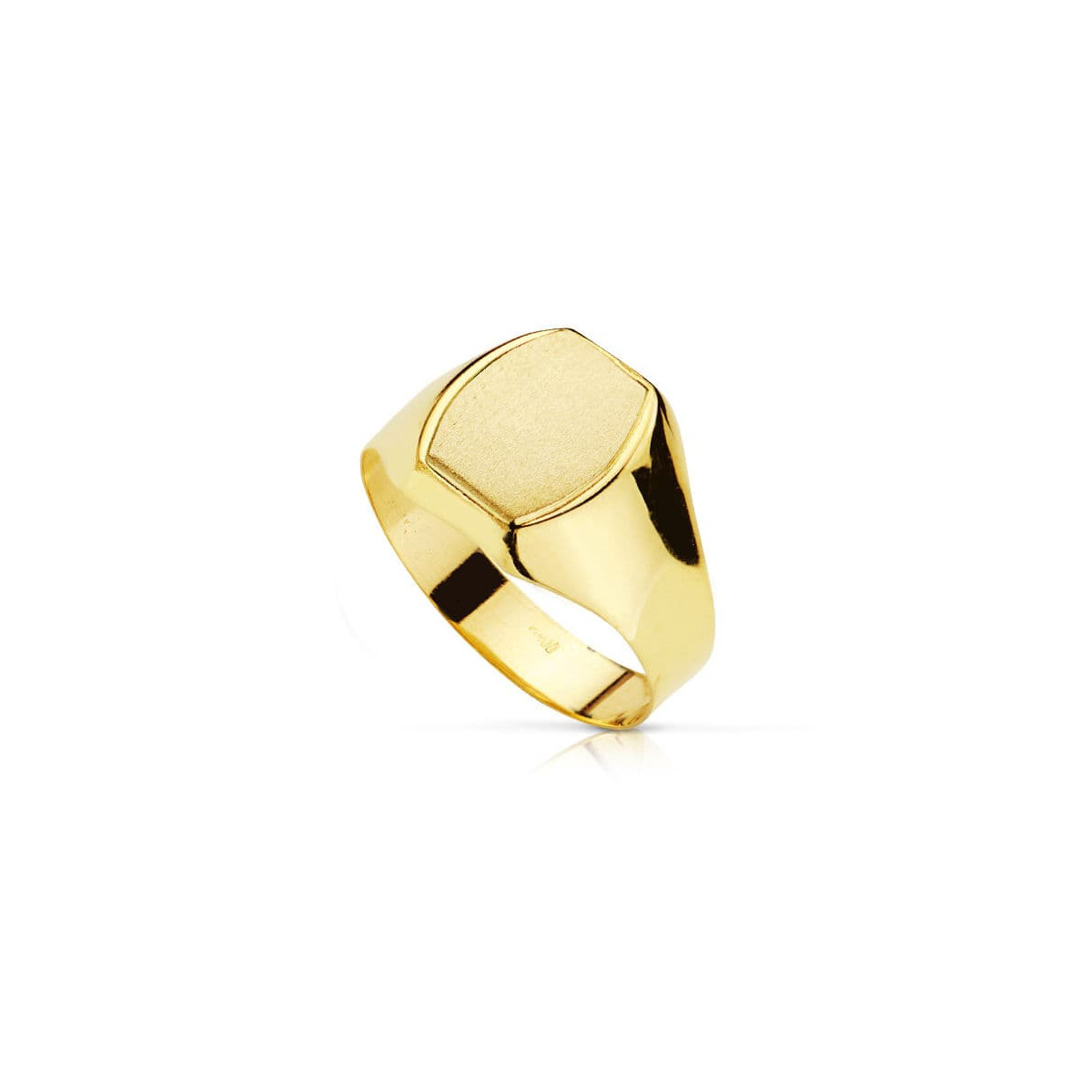 18K SELLO ORO AMARILLO CABALLERO HUECO CABEZA TONEL. ZONA GRABADO: 10X9 MM
