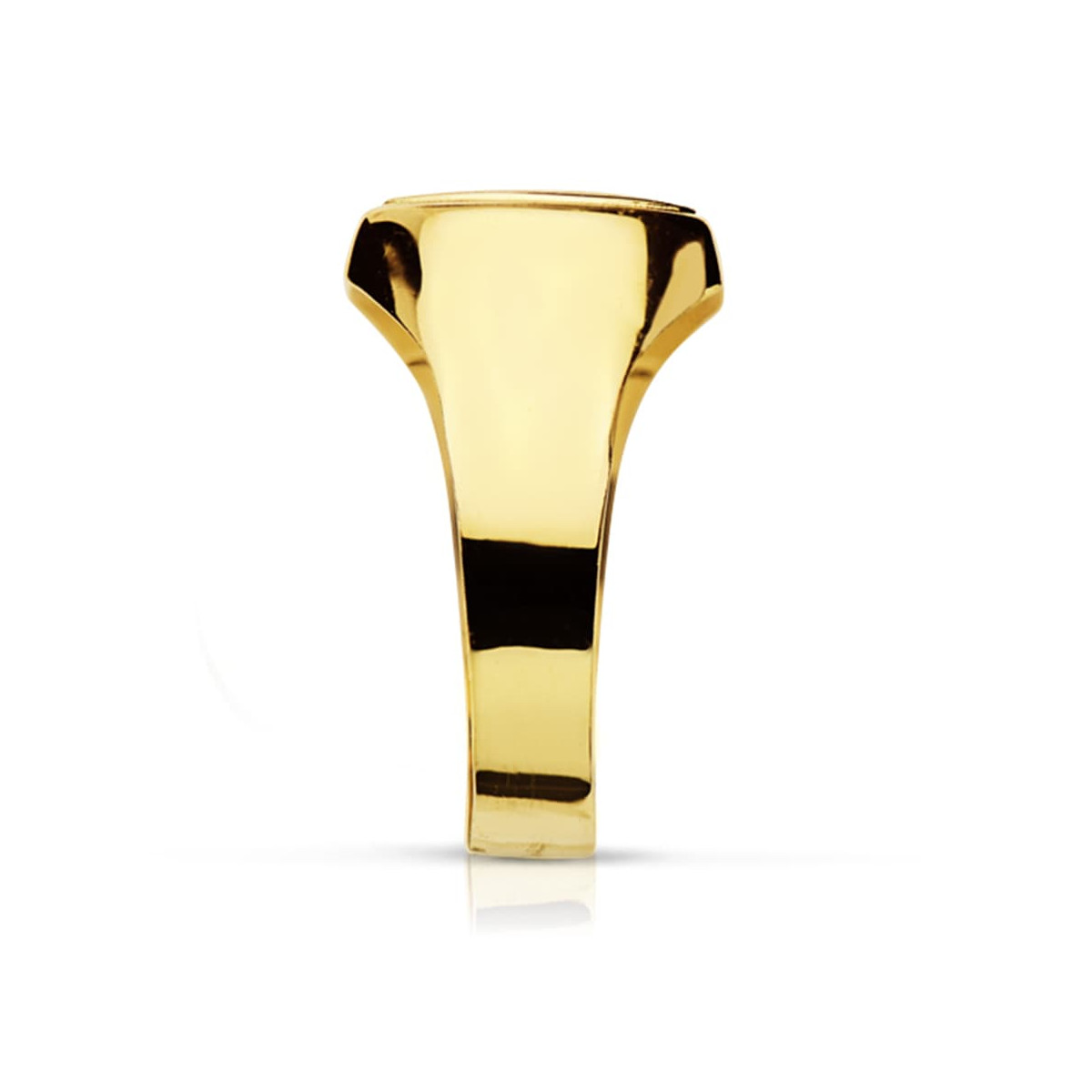 18K SELLO ORO AMARILLO CABALLERO HUECO CABEZA TONEL. ZONA GRABADO: 10X9 MM