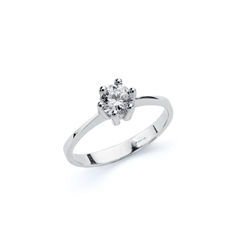 18K SOLITARIO ORO BLANCO CIRCONITA 4.5 MM