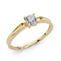 18K SOLITARIO ORO AMARILLO CON CIRCONITA DE 4 MM