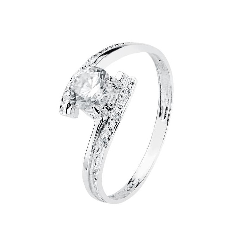 18K SOLITARIO ORO BLANCO CIRCONITA 5 MM