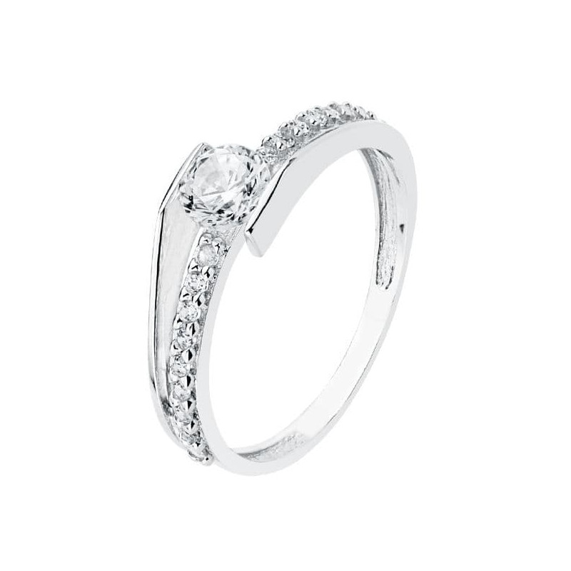 18K SOLITARIO ORO BLANCO CIRCONITA 6 MM