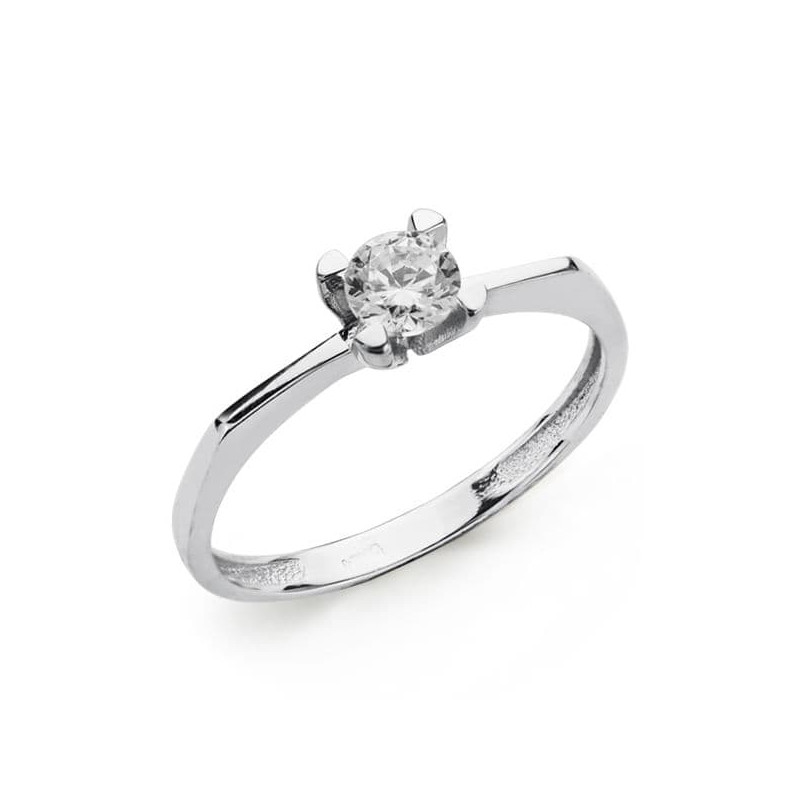 18K SOLITARIO ORO BLANCO CIRCONITA 5 MM