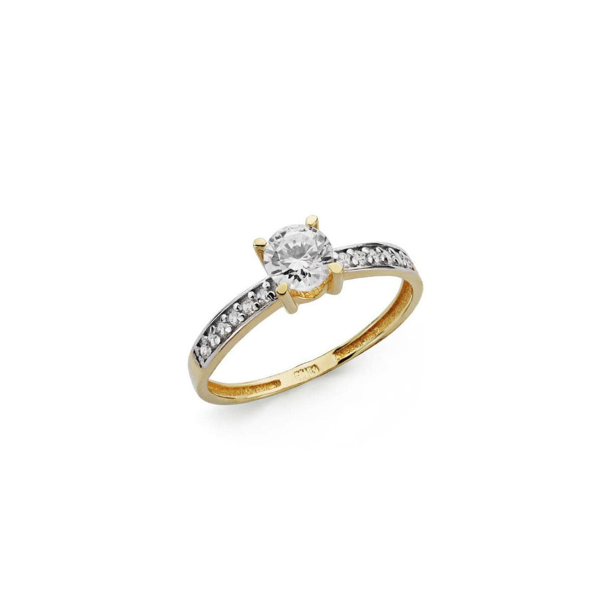 18K SOLITARIO ORO BICOLOR CIRCONITA 5 MM