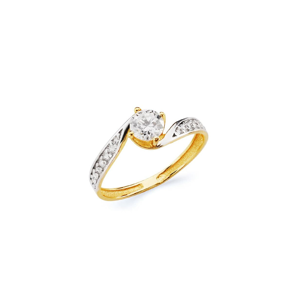 18K SOLITARIO ORO BICOLOR CIRCONITA 5 MM
