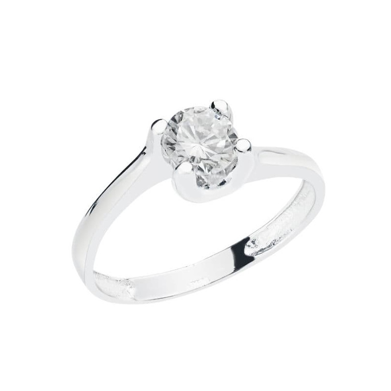 18K SOLITARIO ORO BLANCO CIRCONITA 5.5 MM GARRAS