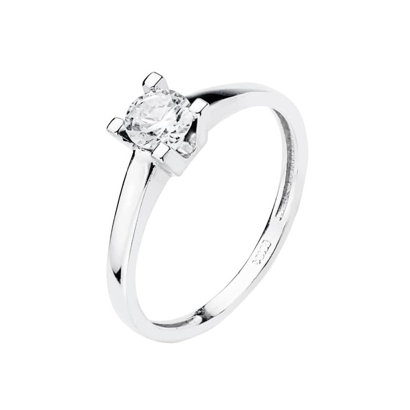 18K SOLITARIO ORO BLANCO CIRCONITA 5 MM