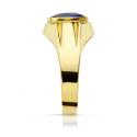 18K SELLO ORO AMARILLO CABALLERO PIEDRA OVAL ZAFIRO SPINEL 10 X8 MM