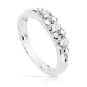 18K SOLITARIO TRESILLO ORO BLANCO CON 3 CIRCONITA DE 4 MM EN GARRAS