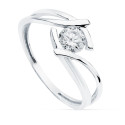 18K SOLITARIO ORO BLANCO CIRCONITA 5 MM
