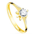 18K SOLITARIO ORO AMARILLO CIRCONITA GARRAS DE 5 MM. ANCHO: 7,4 MM