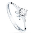 18K SOLITARIO ORO BLANCO CIRCONITA GARRAS DE 5 MM. ANCHO: 7,4 MM