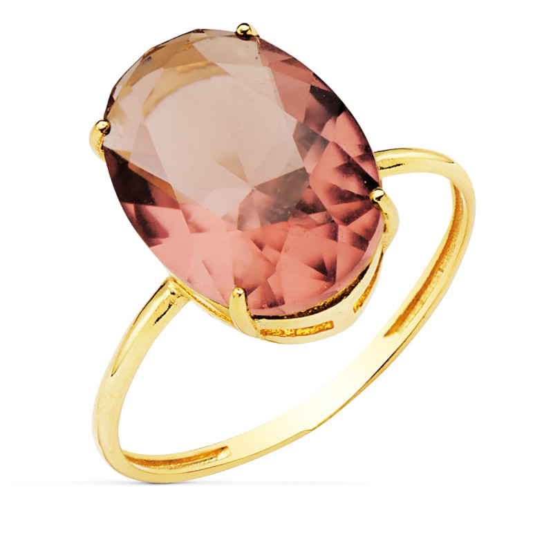18K SORTIJA ORO AMARILLO PIEDRA OVAL 14X10 MM COLOR ALEJANDRITA