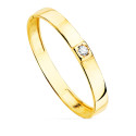 18K SORTIJA ORO AMARILLO BRILLO 1 CIRCONITA ANCHO 2.2 MM