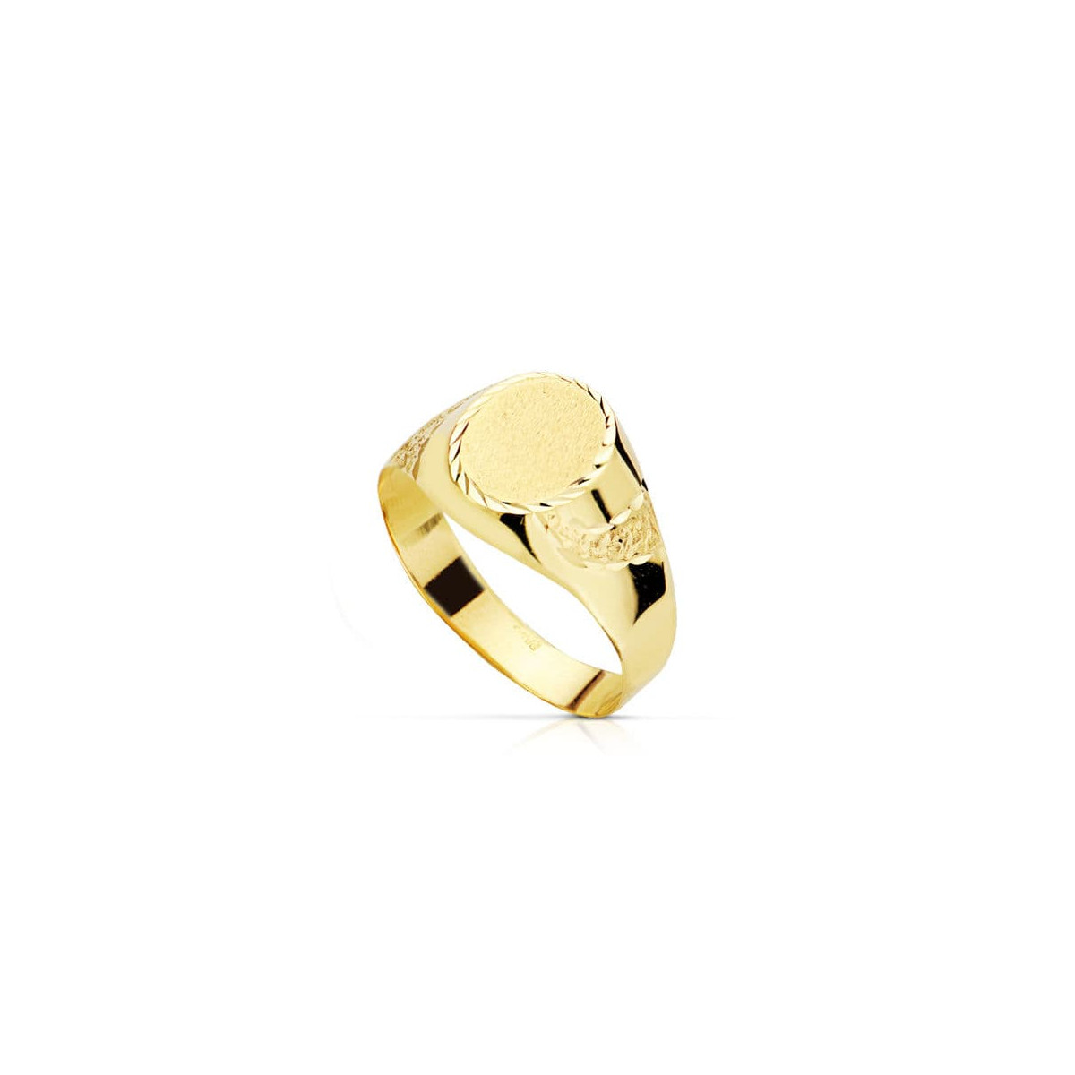 18K SELLO ORO AMARILLO HUECO CADETE TALLADO. ZONA GRABADO: 9X7 MM