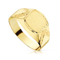 18K SELLO ORO AMARILLO HUECO CADETE TALLADO. ANCHO GRABADO: 7.5 X 7.5MM