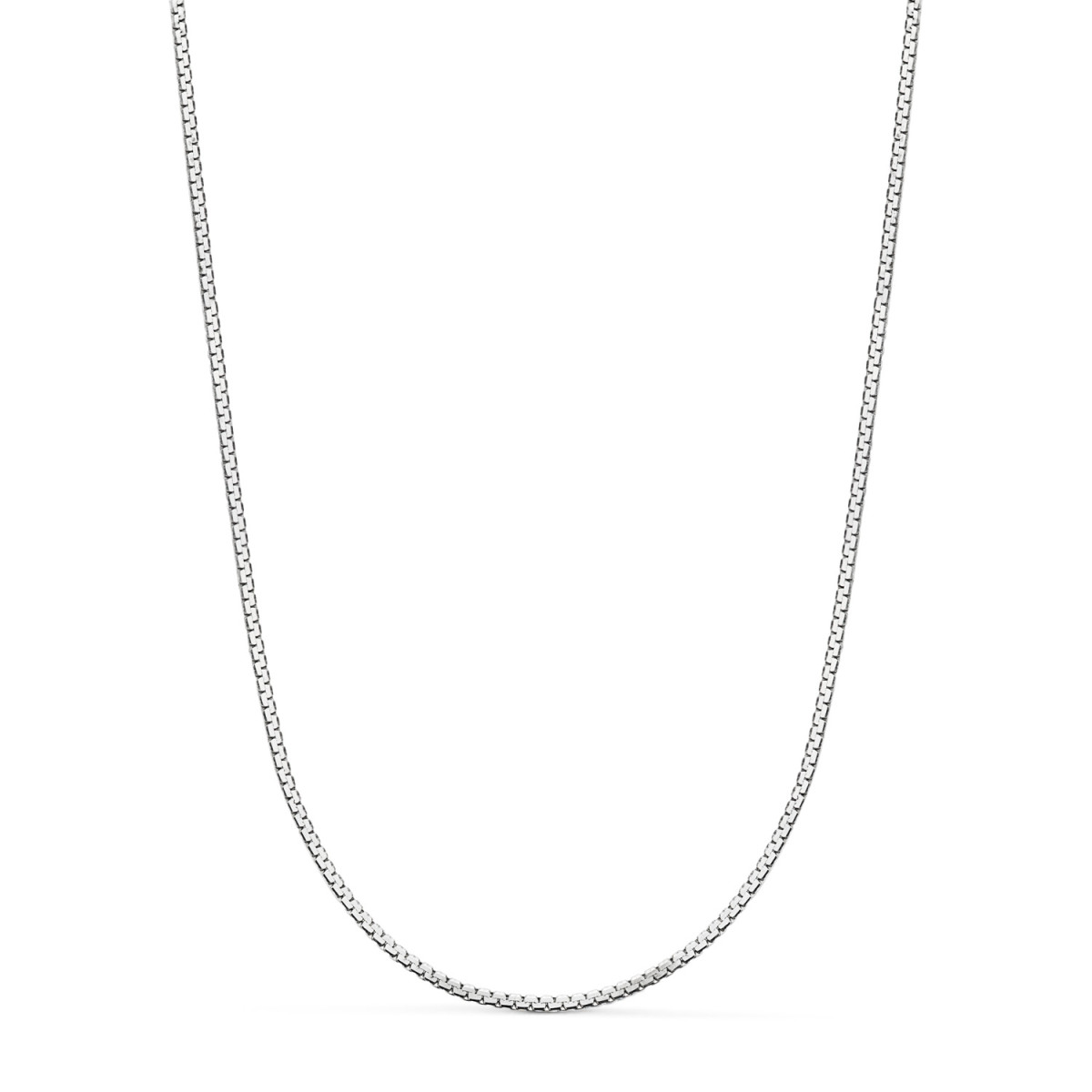 18K CADENA ORO BLANCO PLANA EN BRILLO. ANCHO: 1,2 MM. LARGO: 45 CM. CIERRE REASA