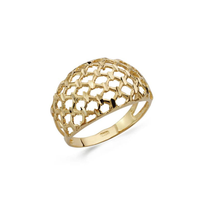 18K SORTIJA ORO AMARILLO CALADA DETALLES TALLADOS. ANCHO: 13,5 MM
