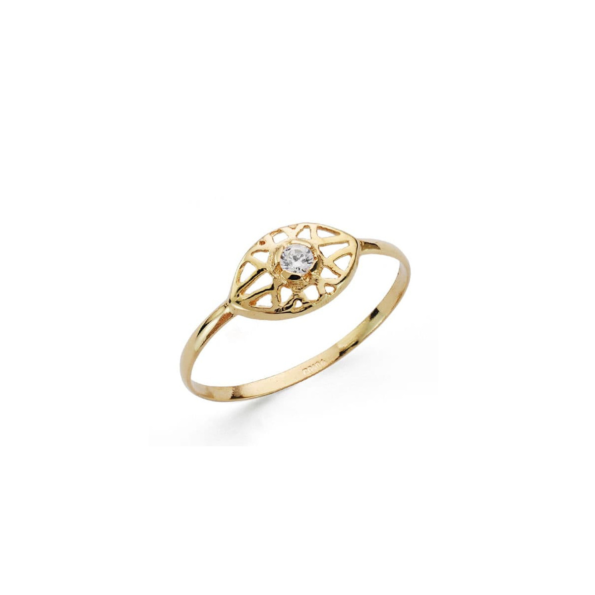 18K SORTIJA ORO AMARILLO MOTIVO CALADO CON CIRCONITA. ANCHO: 7 MM