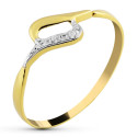 18K SORTIJA ORO BICOLOR MOTIVO CON CIRCONITAS. ANCHO: 6,5 MM