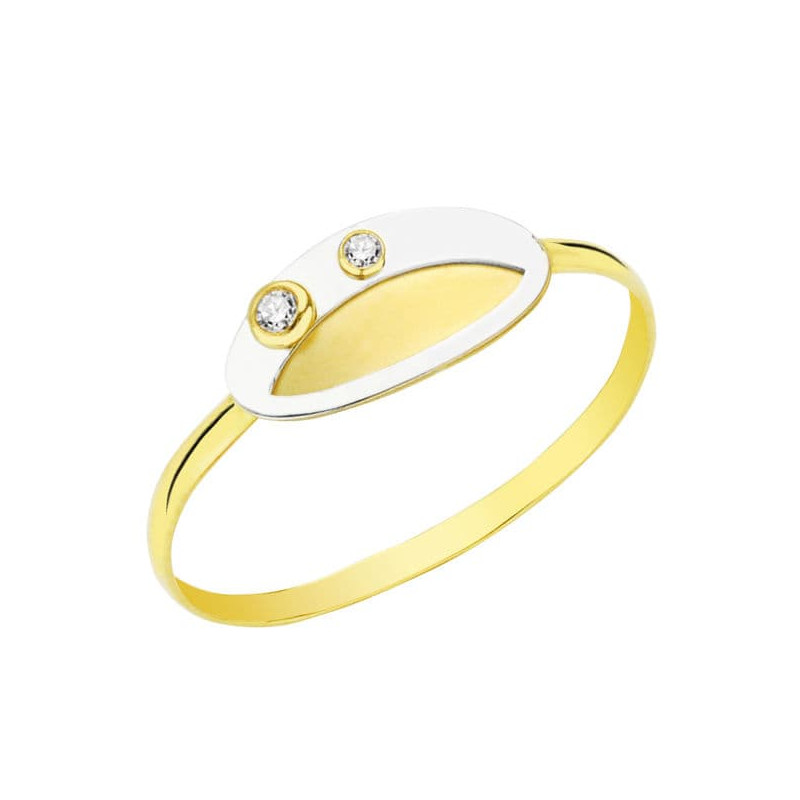 18K SORTIJA ORO AMARILLO MOTIVO OVAL CON CIRCONITAS. ANCHO: 5,5 MM