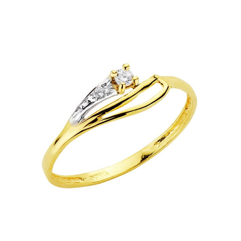 18K SORTIJA ORO AMARILLO CON CIRCONITAS. ANCHO: 5 MM