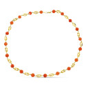 18K GARGANTILLA ORO AMARILLO JAULA CORAL FINO JAPONES 8 MM 50CM