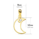 18K COLGANTE ORO AMARILLO AMULETO LUNA CIRCONITA 12X9 MM