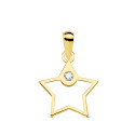 18K COLGANTE ORO AMARILLO AMULETO ESTRELLA CIRCONITA 12X12 MM