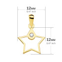 18K COLGANTE ORO AMARILLO AMULETO ESTRELLA CIRCONITA 12X12 MM