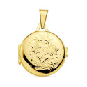 18K GUARDAPELO DIJE PORTAFOTOS ORO AMARILLO REDONDO LABRADO. 21 MM