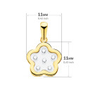 18K COLGANTE AMULETO ORO AMARILLO FLOR AIRSHINE TRANSPARENTE CON CIRCONITA 11X11 MM