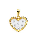 18K COLGANTE ORO AMARILLO CORAZON AIRSHINE TRANSPARENTE CON CIRCONITA 14X12 MM C. AMOR