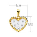 18K COLGANTE ORO AMARILLO CORAZON AIRSHINE TRANSPARENTE CON CIRCONITA 14X12 MM C. AMOR