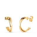 18K PENDIENTES ORO AMARILLO DOBLE ARO CRUZADO. MEDIDA: 15X3 MM. CIERRE PRESION