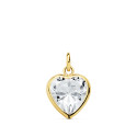 18K COLGANTE ORO AMARILLO CORAZON CIRCONITA 10X10 MM C. AMOR