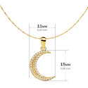 18K COLGANTE AMULETO ORO AMARILLO LUNA CIRCONITA 15X11 MM CADENA VENECIANA 42 3 CM