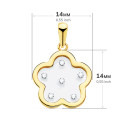 18K COLGANTE AMULETO ORO AMARILLO FLOR AIRSHINE TRANSPARENTE CON CIRCONITA 14X14 MM