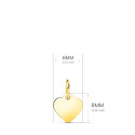 18K COLGANTE PLACA CHAPA ORO AMARILLO CORAZON LISO EN BRILLO 8X8 MM C. AMOR