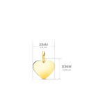 18K COLGANTE PLACA CHAPA ORO AMARILLO  CORAZON LISO EN BRILLO 10X10 MM C. AMOR