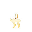 18K COLGANTE ORO AMARILLO SILUETA "  JAI  "  SIMBOLO DE LA VIDA 12 X 11 MM